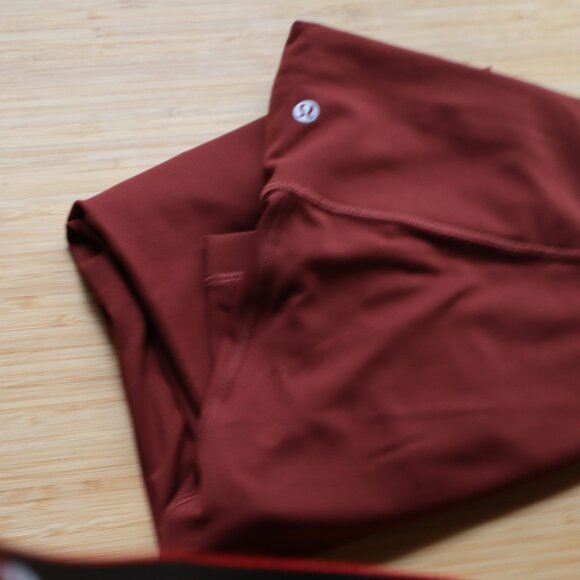 Lululemon Wunderunder Burgendy/Rust Legging- Size 8 - Picture 4 of 6